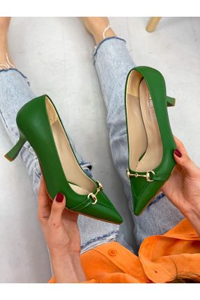 کفش استایلتو سبز پاشنه نازک پاشنه متوسط ( 5 - 9 cm ) کد 362780755