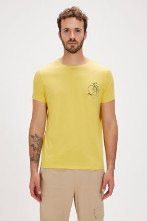 تی شرت زرد مردانه رگولار کد 823982755
