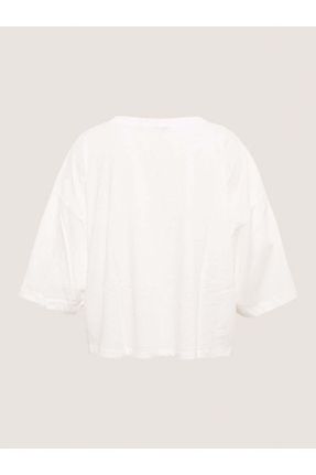 تی شرت سفید زنانه Fitted یقه گرد تکی کد 792011021