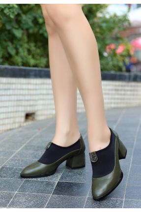 کفش پاشنه بلند کلاسیک سبز زنانه پاشنه ساده پاشنه کوتاه ( 4 - 1 cm ) کد 832400908