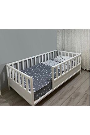 تخت خواب بچه گانه و مونته سوری سفید چوب Baby Kinder - کد 82316546