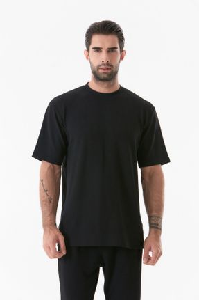 تی شرت مشکی مردانه رگولار یقه گرد کد 835621135