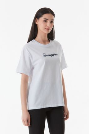 تی شرت سفید زنانه اورسایز یقه گرد تکی بیسیک کد 808297588