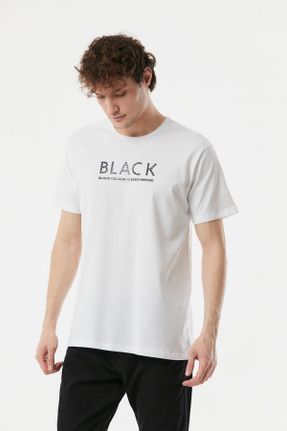 تی شرت سفید مردانه رگولار یقه گرد تکی کد 666725906