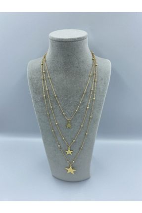 گردنبند جواهر طلائی زنانه پوشش لاکی Alitaha Bijuteri - کد 152872496