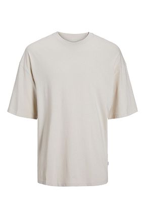 تیشرت طوسی مردانه اورسایز Jack & Jones - کد 838124399
