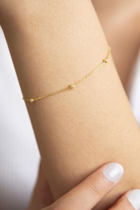 دستبند نقره طلائی زنانه کد 31809631