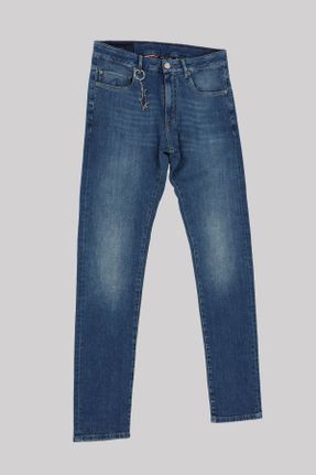 شلوار جین آبی مردانه اورسایز بلند کد 808281141