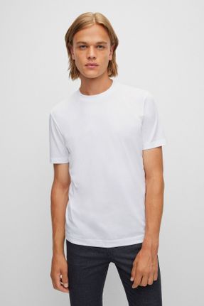 تی شرت سفید مردانه اورسایز یقه گرد کد 798231299
