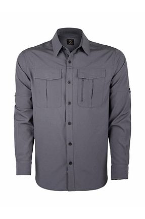 پیراهن طوسی مردانه رگولار VAV WEAR - کد 800005809