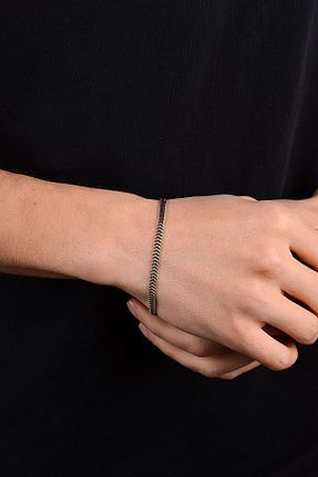 دستبند نقره مشکی مردانه 925 عیار Ebrar Silver - کد 818191585