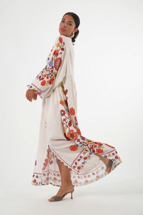 لباس بژ زنانه بافتنی پنبه (نخی) اورسایز آستین-بلند کد 838236116
