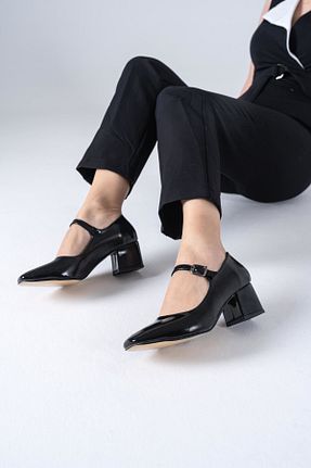 کفش کژوال مشکی زنانه چرم لاکی Awon ayakkabı - کد 838222744