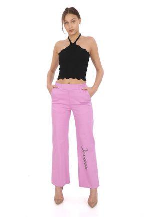 شلوار جین بنفش زنانه پاچه گشاد فاق بلند جین استاندارد کد 831958285