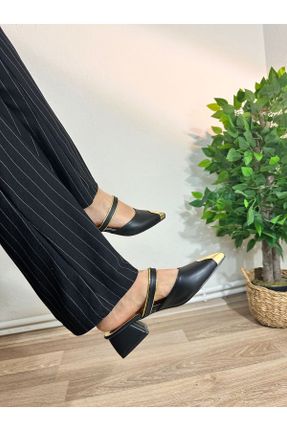 کفش پاشنه بلند کلاسیک مشکی زنانه چرم مصنوعی پاشنه کوتاه ( 4 - 1 cm ) پاشنه ضخیم کد 838327220