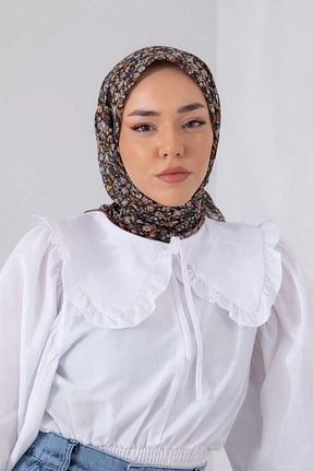 روسری قهوه ای پنبه ای Silk Home - کد 739596456