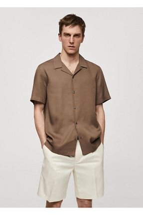 پیراهن قهوه ای مردانه رگولار MANGO Man - کد 822182120