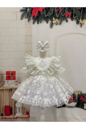 لباس سفید بچه گانه جین پلی اورتان رگولار آستین-کوتاه پارتی کد 726066552