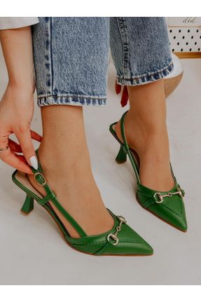 کفش استایلتو سبز پاشنه نازک پاشنه متوسط ( 5 - 9 cm ) کد 308032504