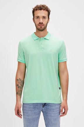 تی شرت سبز مردانه سایز بزرگ یقه پولو تکی کد 827366947
