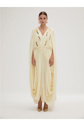 لباس بژ زنانه بافتنی ویسکون رگولار آستین-بلند کد 789974040