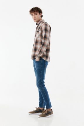 شلوار جین سرمه ای مردانه پاچه لوله ای استاندارد کد 653508057
