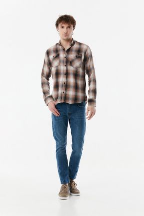 شلوار جین سرمه ای مردانه پاچه لوله ای استاندارد کد 653508057