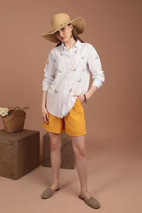 شلوارک و برمودا زرد زنانه رگولار ziend fashion - کد 836887511