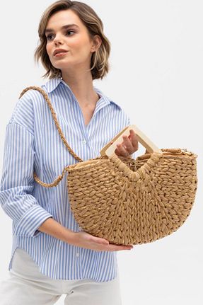 کیف دوشی قهوه ای زنانه حصیر Matthew Cox - کد 838131668