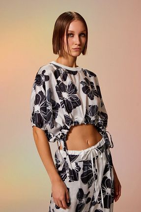 بلوز مشکی زنانه طرح دار Berr-ın - کد 819095285