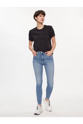 شلوار جین آبی زنانه پنبه (نخی) ساده استاندارد کد 811281346