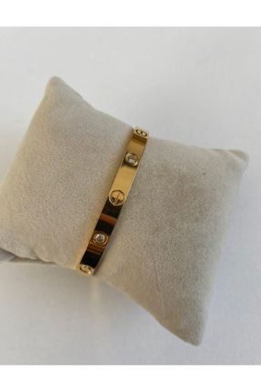 دستبند استیل طلائی زنانه فولاد ( استیل ) کد 822907605