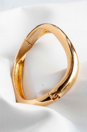 دستبند استیل طلائی زنانه فولاد ( استیل ) کد 810038362