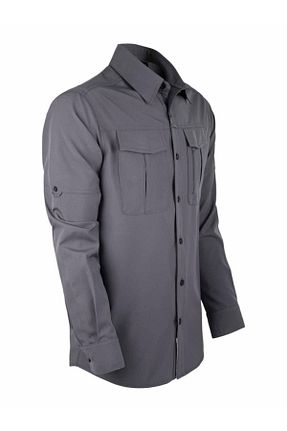 پیراهن طوسی مردانه رگولار VAV WEAR - کد 800005809