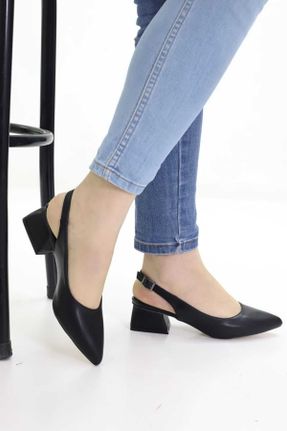 کفش پاشنه بلند کلاسیک مشکی زنانه جیر پاشنه متوسط ( 5 - 9 cm ) پاشنه ضخیم کد 239779641