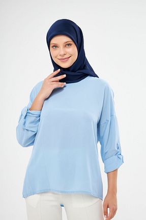 روسری سرمه ای ساتن Şehr-i Şal İstanbul - کد 775810839