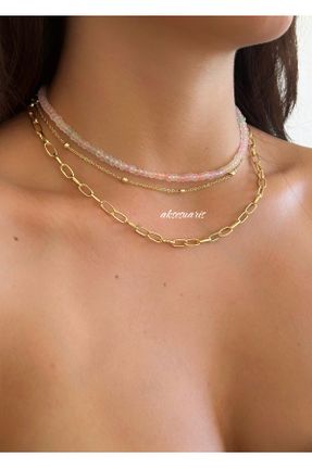 گردنبند جواهر طلائی زنانه پوشش لاکی کد 838210282