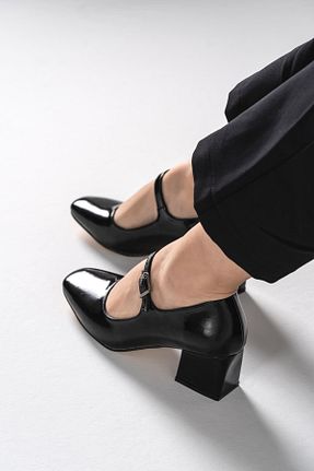 کفش کژوال مشکی زنانه چرم لاکی Awon ayakkabı - کد 838222744