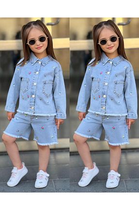 ست بالاتنه و پائین تنه آبی بچه گانه بافتنی yns coolstar - کد 838297921