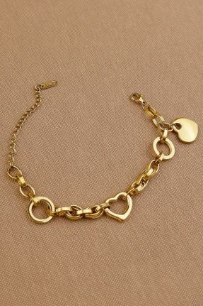 دستبند استیل طلائی زنانه استیل ضد زنگ کد 770886398