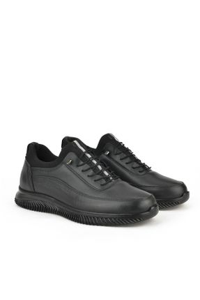 کفش کژوال مشکی مردانه چرم طبیعی پاشنه کوتاه ( 4 - 1 cm ) پاشنه ساده کد 819107504