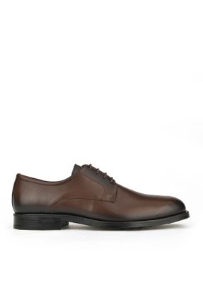کفش کلاسیک قهوه ای مردانه چرم طبیعی پاشنه کوتاه ( 4 - 1 cm ) پاشنه ساده کد 829457597