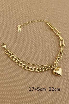 دستبند استیل طلائی زنانه استیل ضد زنگ کد 790654921