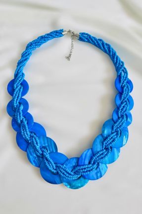 گردنبند جواهر آبی زنانه کد 829990045