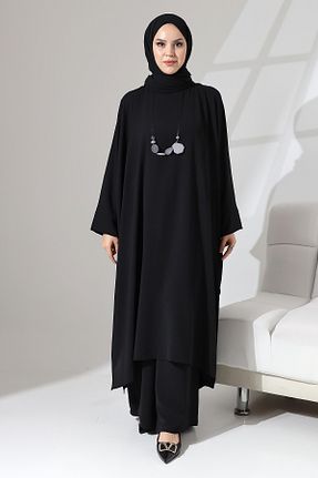 ست بالاتنه و پائین تنه حجاب مشکی زنانه اورسایز Berel Moda - کد 838338044
