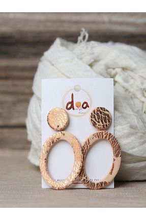 گوشواره جواهر بژ لزران Doa Design - کد 835674655