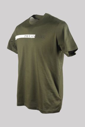 تی شرت خاکی مردانه اورسایز یقه گرد کد 796511805