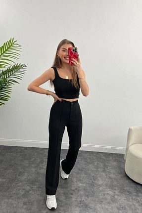 شلوار مشکی زنانه پارچه GRİLAND - کد 794738354