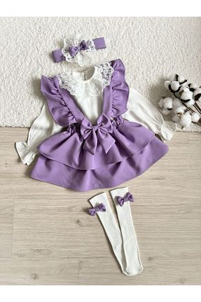 ست نوزادی بنفش بچه گانه پنبه ای BİYA BABY - کد 817713359