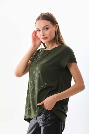 بلوز خاکی زنانه طرح دار Sistas - کد 797580493